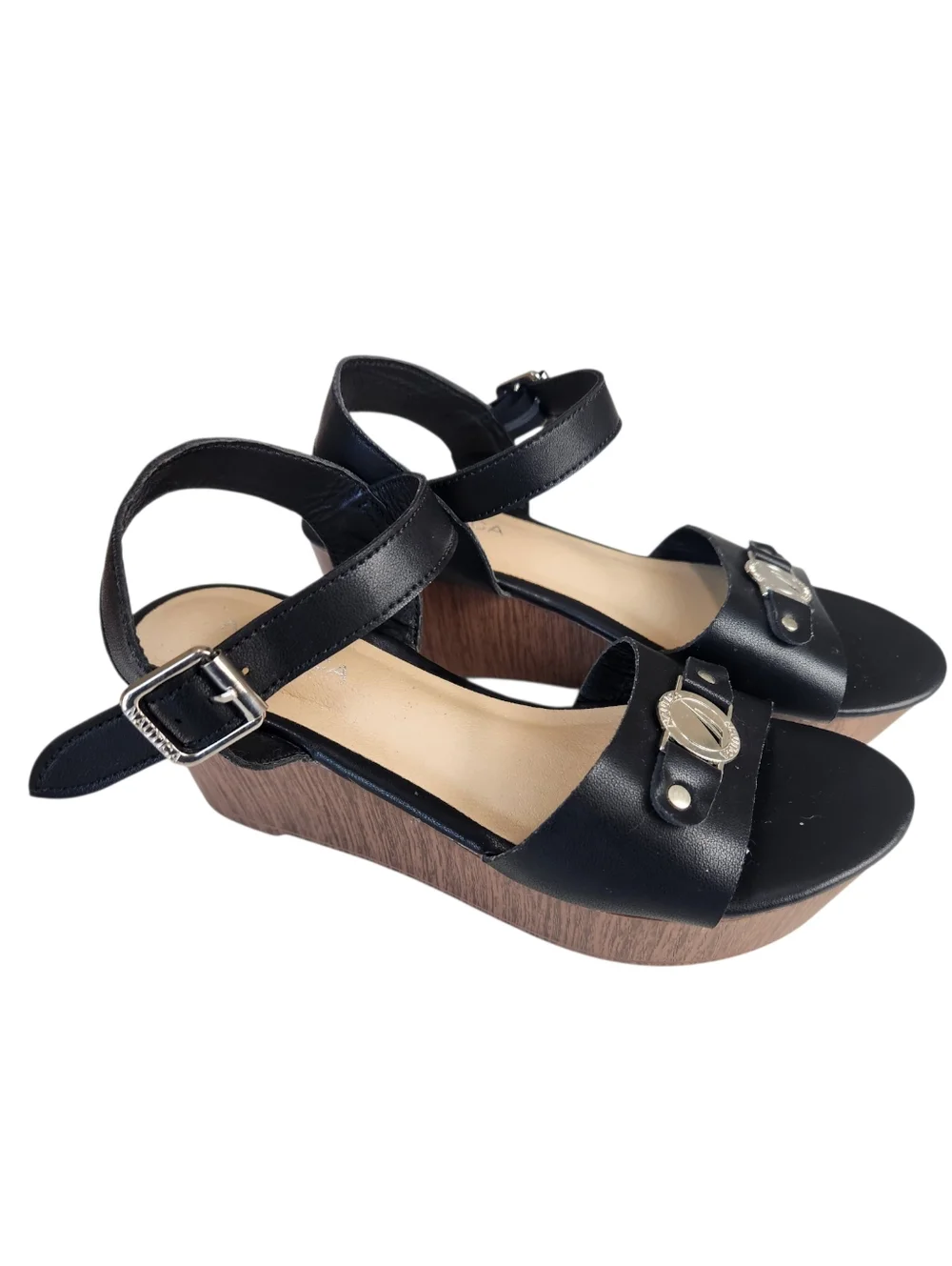 NAUTICA Danvers Black Strappy Lighweight Platform Wedge Summer Sandal  Size 6